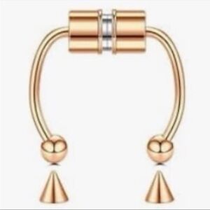Stainless Steel Rose Gold Magnetic Fake Septum Nose Ring